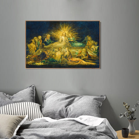 INVIN ART Framed Canvas Giclee Print Art Series#005 by William Blake Wall Art Living Room Home Office Decorations
