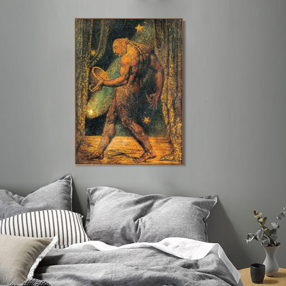 INVIN ART Framed Canvas Giclee Print Art The Ghost of a Flea by William Blake Wall Art