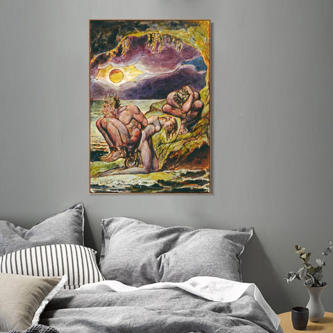 INVIN ART Framed Canvas Giclee Print Art Series#010 by William Blake Wall Art Living Room Home Office Decorations