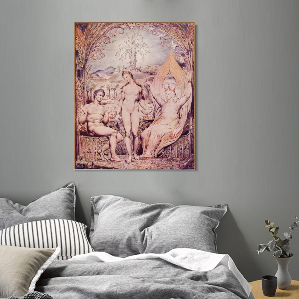 INVIN ART Framed Canvas Giclee Print Art Series#017 by William Blake Wall Art