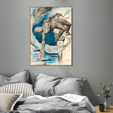 INVIN ART Framed Canvas Giclee Print Art Last Circle of Hell by William Blake Wall Art Living Room Home Office Decorations