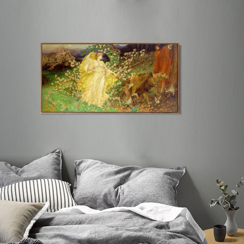 INVIN ART Framed Canvas Giclee Print Art Series#020 by William Blake Wall Art Living Room Home Office Decorations