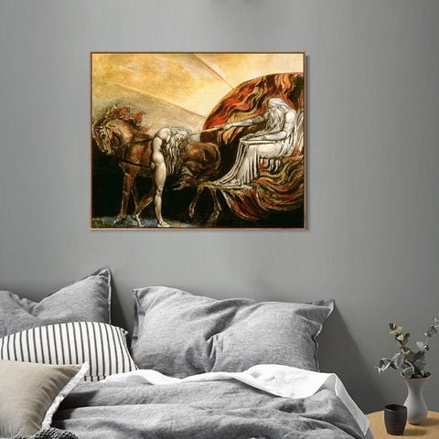 INVIN ART Framed Canvas Giclee Print Art Series#025 by William Blake Wall Art Living Room Home Office Decorations