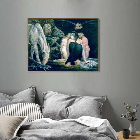 INVIN ART Framed Canvas Giclee Print Art The Night of Enitharmon's Joy by William Blake Wall Art Living Room Home Office Decorations