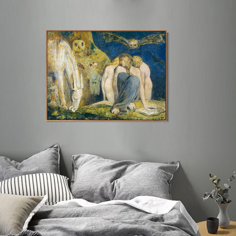 INVIN ART Framed Canvas Giclee Print Art The Night of Enitharmon's Joy#2 by William Blake Wall Art Living Room Home Office Decorations