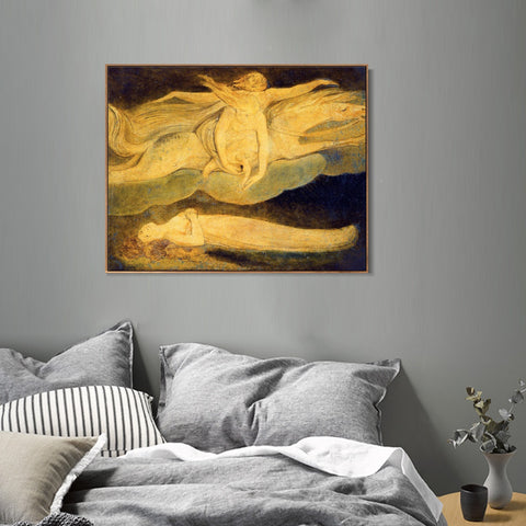 INVIN ART Framed Canvas Giclee Print Art Illustration to Dante's Divine Comedy#2 by William Blake Wall Art Living Room Home Office Decorations