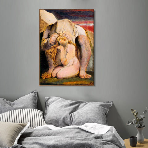 INVIN ART Framed Canvas Giclee Print Art Series#038 by William Blake Wall Art Living Room Home Office Decorations