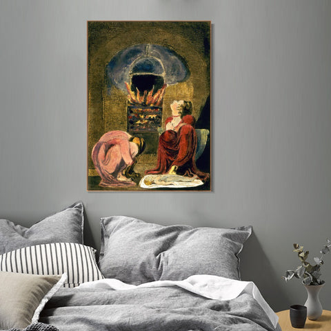 INVIN ART Framed Canvas Giclee Print Art Series#044 by William Blake Wall Art Living Room Home Office Decorations