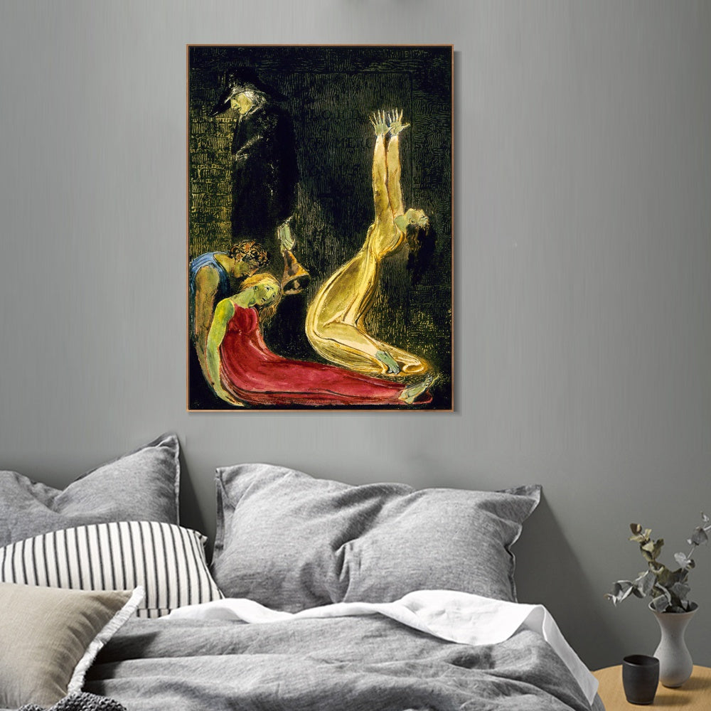 INVIN ART Framed Canvas Giclee Print Art Series#045 by William Blake Wall Art