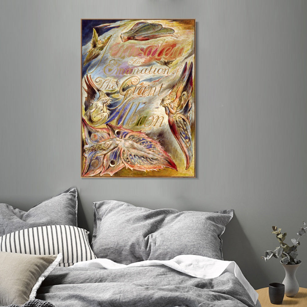 INVIN ART Framed Canvas Giclee Print Art Jerusalem by William Blake Wall Art