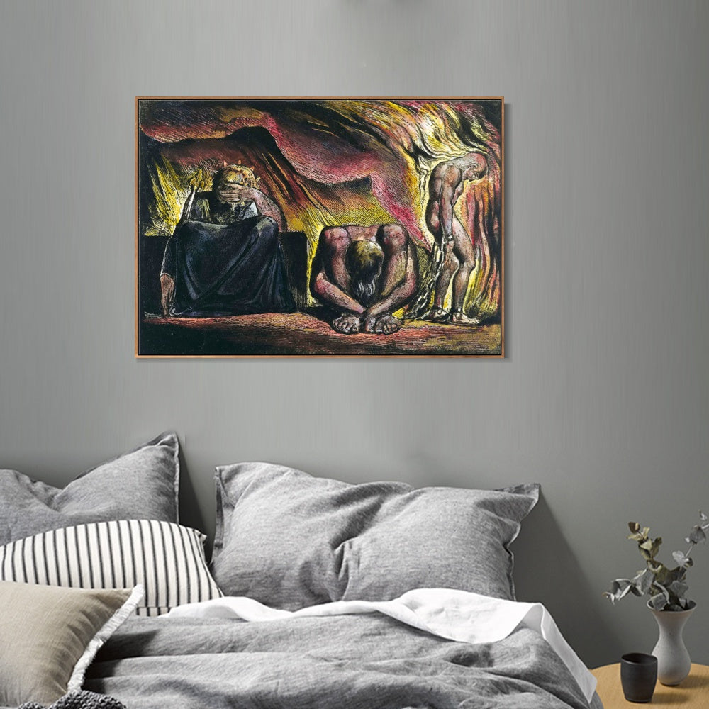 INVIN ART Framed Canvas Giclee Print Art Series#055 by William Blake Wall Art