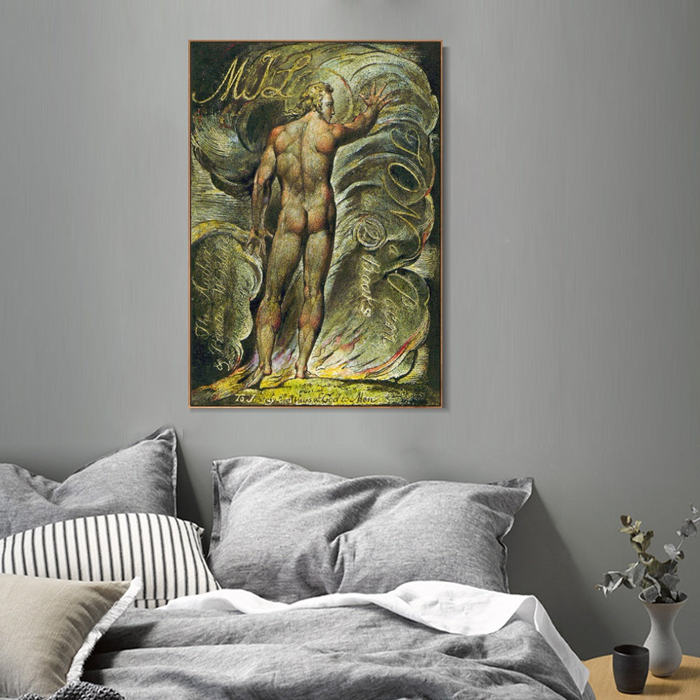 INVIN ART Framed Canvas Giclee Print Art Series#058 by William Blake Wall Art