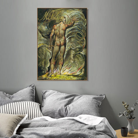 INVIN ART Framed Canvas Giclee Print Art Series#058 by William Blake Wall Art Living Room Home Office Decorations