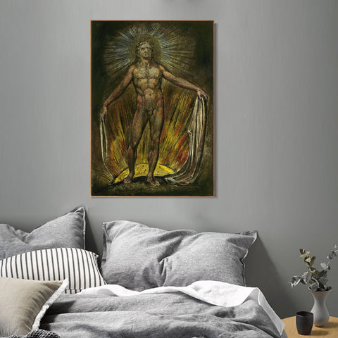 INVIN ART Framed Canvas Giclee Print Art Series#060 by William Blake Wall Art Living Room Home Office Decorations