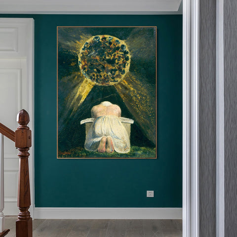 INVIN ART Framed Canvas Giclee Print Art SONG OF LOS#3 by William Blake Wall Art Living Room Home Office Decorations