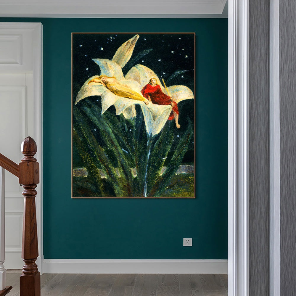 INVIN ART Framed Canvas Giclee Print Art The Song of Los#2 by William Blake Wall Art