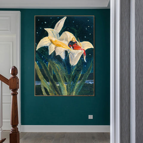 INVIN ART Framed Canvas Giclee Print Art Series#082 by William Blake Wall Art Living Room Home Office Decorations