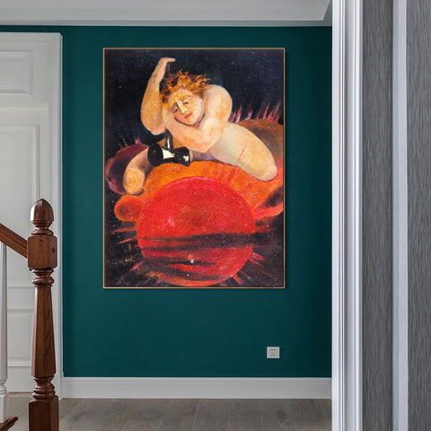 INVIN ART Framed Canvas Giclee Print Art Series#083 by William Blake Wall Art Living Room Home Office Decorations