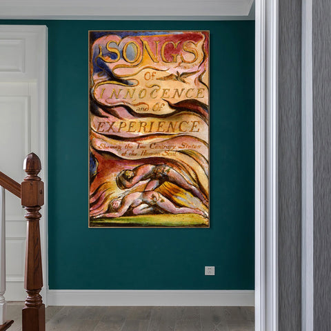 INVIN ART Framed Canvas Giclee Print Art Series#084 by William Blake Wall Art Living Room Home Office Decorations