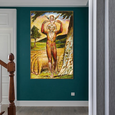 INVIN ART Framed Canvas Giclee Print Art Songs of Innocence and of Experience by William Blake Wall Art Living Room Home Office Decorations