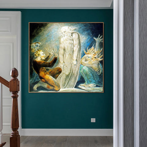 INVIN ART Framed Canvas Giclee Print Art Martin Butlin by William Blake Wall Art Living Room Home Office Decorations