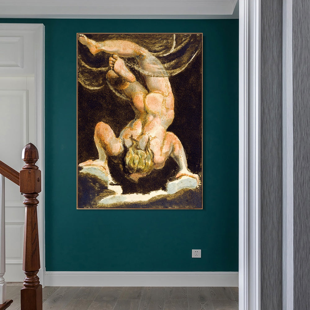 INVIN ART Framed Canvas Giclee Print Art Series#094 by William Blake Wall Art