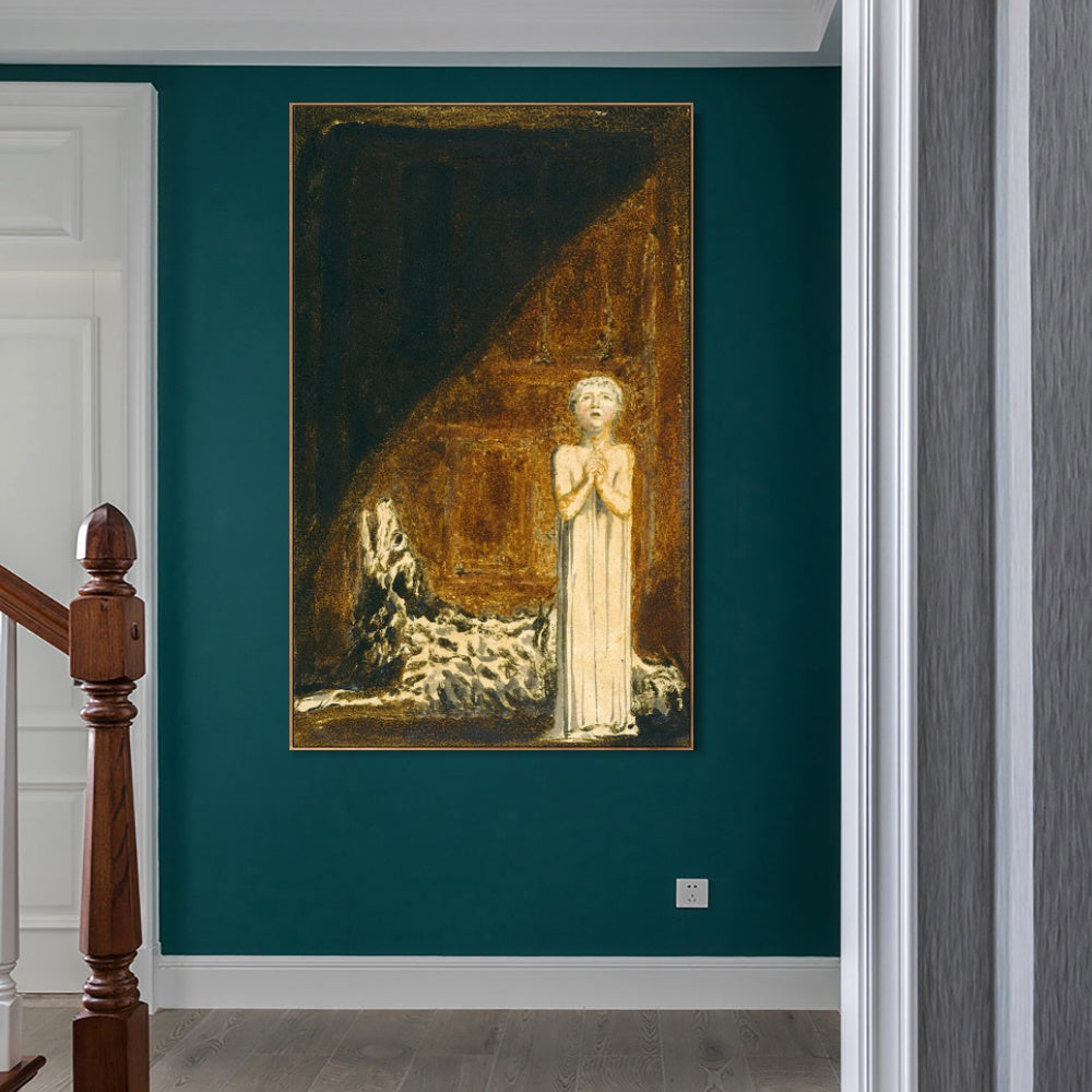 INVIN ART Framed Canvas Giclee Print Art Series#096 by William Blake Wall Art