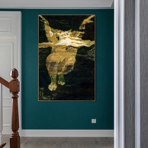 INVIN ART Framed Canvas Giclee Print Art Series#102 by William Blake Wall Art Living Room Home Office Decorations