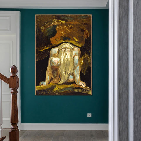 INVIN ART Framed Canvas Giclee Print Art Series#103 by William Blake Wall Art Living Room Home Office Decorations