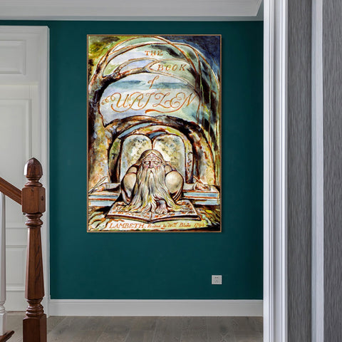 INVIN ART Framed Canvas Giclee Print Art Series#109 by William Blake Wall Art Living Room Home Office Decorations