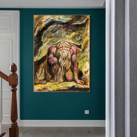 INVIN ART Framed Canvas Giclee Print Art Series#110 by William Blake Wall Art Living Room Home Office Decorations