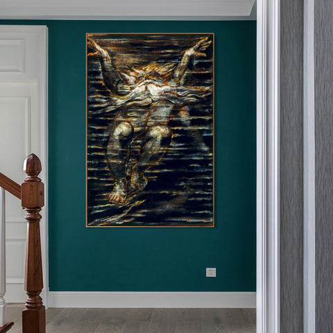 INVIN ART Framed Canvas Giclee Print Art The First Book of Urizen#3 by William Blake Wall Art Living Room Home Office Decorations