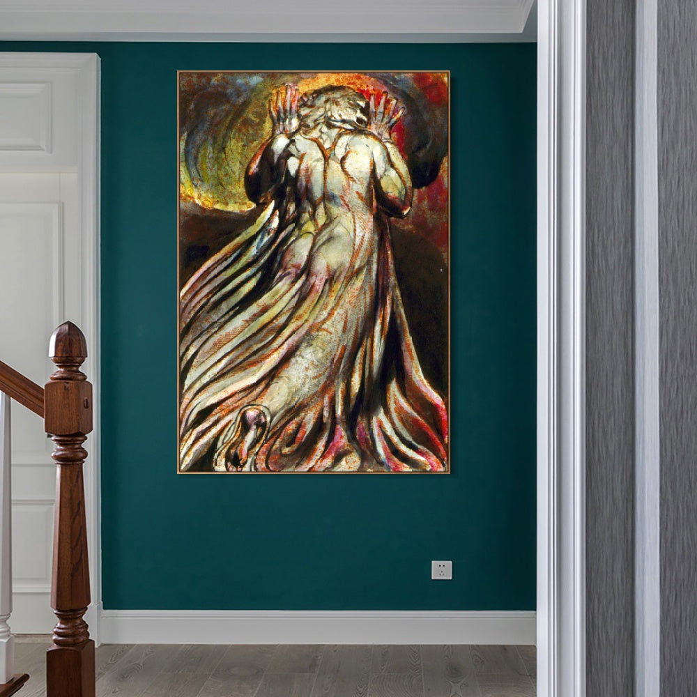 INVIN ART Framed Canvas Giclee Print Art Series#117 by William Blake Wall Art