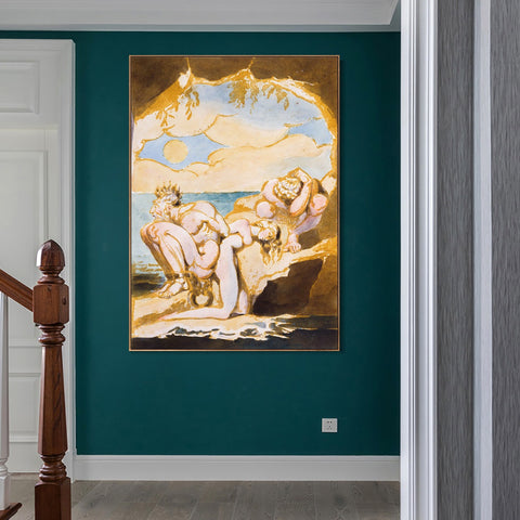 INVIN ART Framed Canvas Giclee Print Art Visions of the Daughters of Albion#6 by William Blake Wall Art Living Room Home Office Decorations