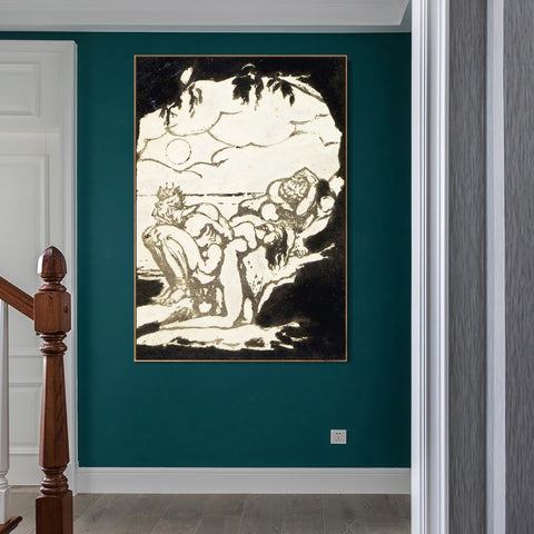 INVIN ART Framed Canvas Giclee Print Art Visions of the Daughters of Albion#5 by William Blake Wall Art Living Room Home Office Decorations