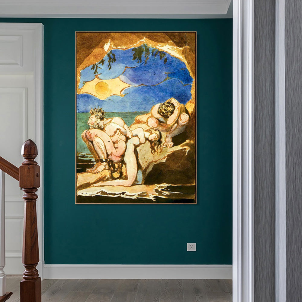 INVIN ART Framed Canvas Giclee Print Art Visions of the Daughters of Albion by William Blake Wall Art