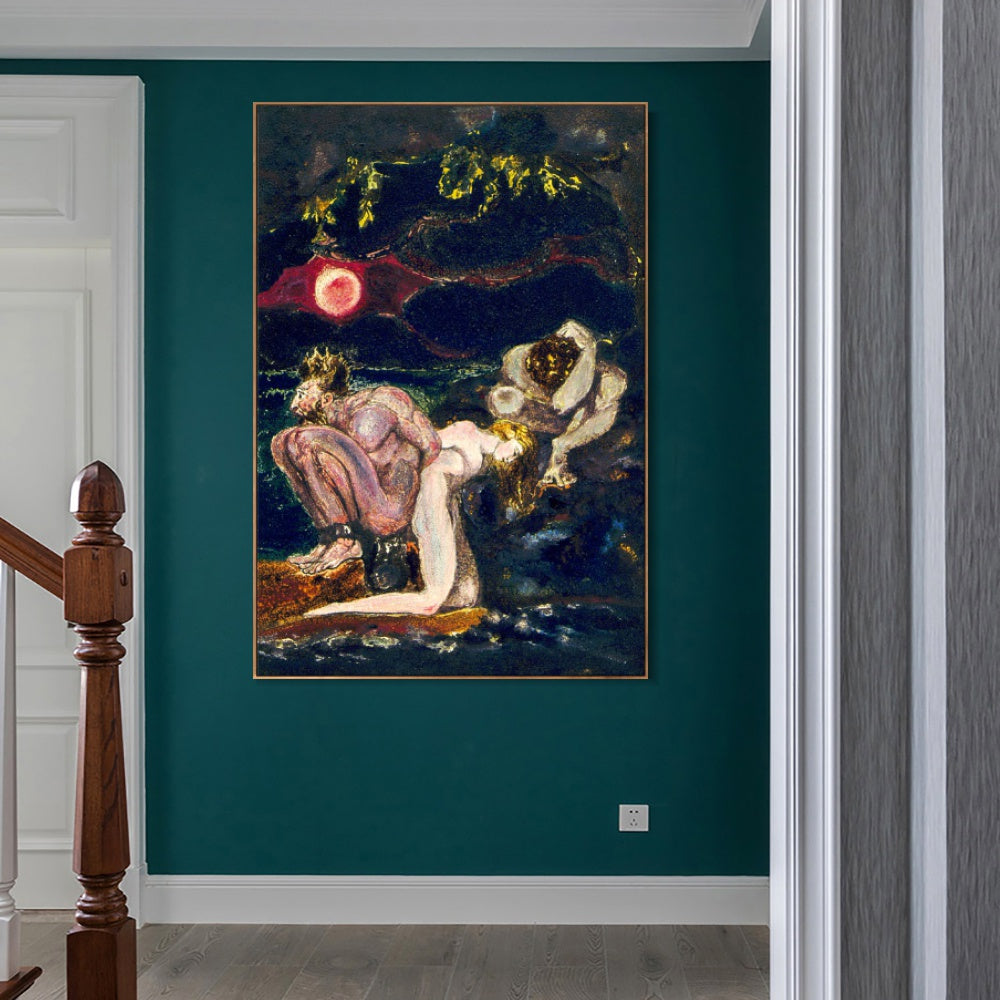 INVIN ART Framed Canvas Giclee Print Art Visions of the Daughters of Albion#2 by William Blake Wall Art