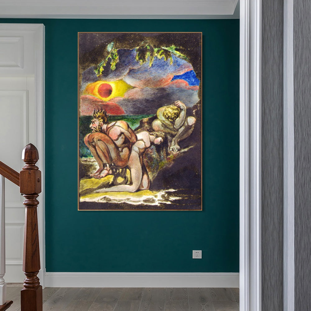 INVIN ART Framed Canvas Giclee Print Art Visions of the Daughters of Albion#3 by William Blake Wall Art