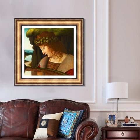INVIN ART Framed Canvas Art Giclee Print Narcissus by Leonardo da Vinci Wall Art Living Room Home Office Decorations