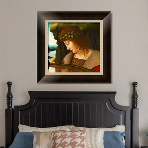 INVIN ART Framed Canvas Art Giclee Print Narcissus by Leonardo da Vinci Wall Art Living Room Home Office Decorations
