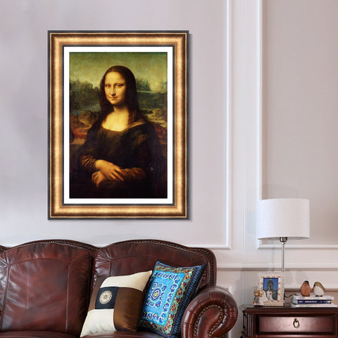 INVIN ART Framed Canvas Art Giclee Print Mona Lisa by Leonardo da Vinci Wall Art Living Room Home Office Decorations
