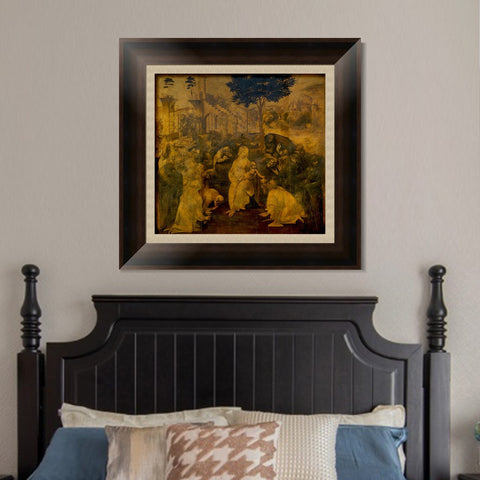 INVIN ART Framed Canvas Art Giclee Print Adoration of the Magi by Leonardo da Vinci Wall Art Living Room Home Office Decorations