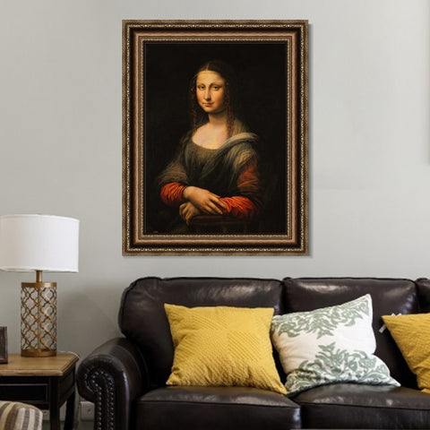 INVIN ART Framed Canvas Art Giclee Print Mona Lisa#2 by Leonardo da Vinci Wall Art Living Room Home Office Decorations