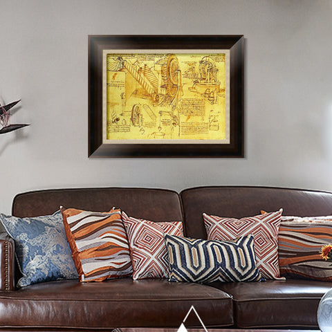 INVIN ART Framed Canvas Art Giclee Print Series#014 by Leonardo da Vinci Wall Art Living Room Home Office Decorations