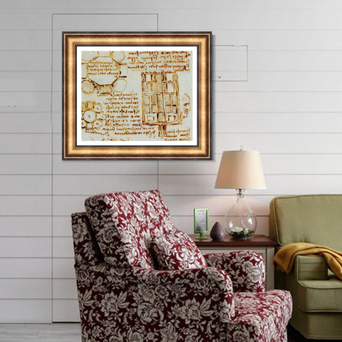 INVIN ART Framed Canvas Art Giclee Print Series#015 by Leonardo da Vinci Wall Art Living Room Home Office Decorations