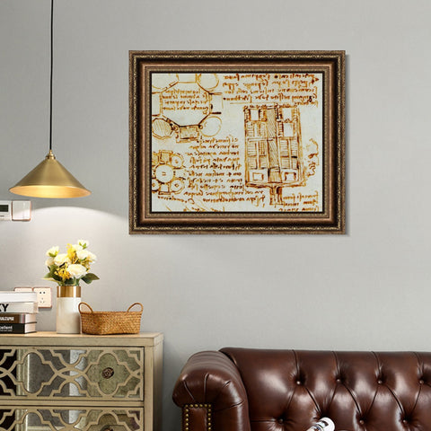 INVIN ART Framed Canvas Art Giclee Print Series#015 by Leonardo da Vinci Wall Art Living Room Home Office Decorations
