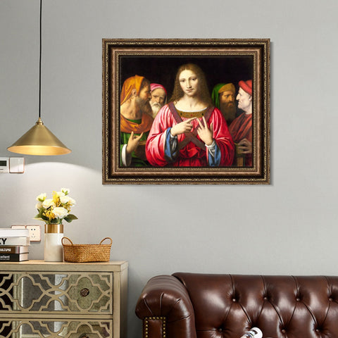 INVIN ART Framed Canvas Art Giclee Print Series#026 by Leonardo da Vinci Wall Art Living Room Home Office Decorations