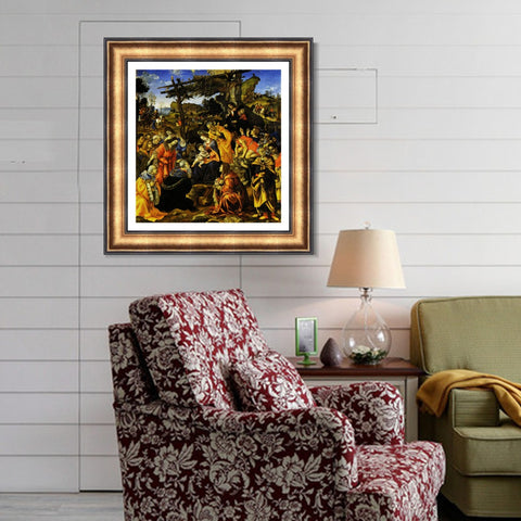INVIN ART Framed Canvas Art Giclee Print Series#035 by Leonardo da Vinci Wall Art Living Room Home Office Decorations