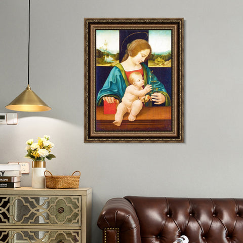 INVIN ART Framed Canvas Art Giclee Print Series#037 by Leonardo da Vinci Wall Art Living Room Home Office Decorations