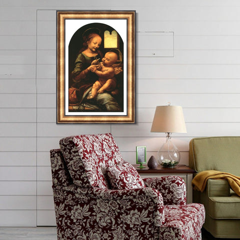 INVIN ART Framed Canvas Art Giclee Print Series#039 by Leonardo da Vinci Wall Art Living Room Home Office Decorations